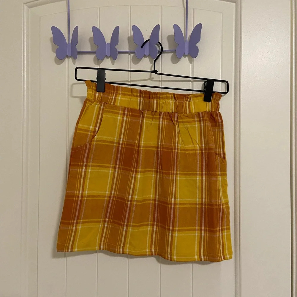 EUC | Kensie Girl girl’s plaid ruffle‎ waist miniskirt — size 10
